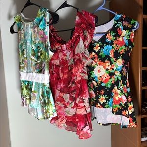 Lot of 3 floral shirts from WHBM, Arden B & JL